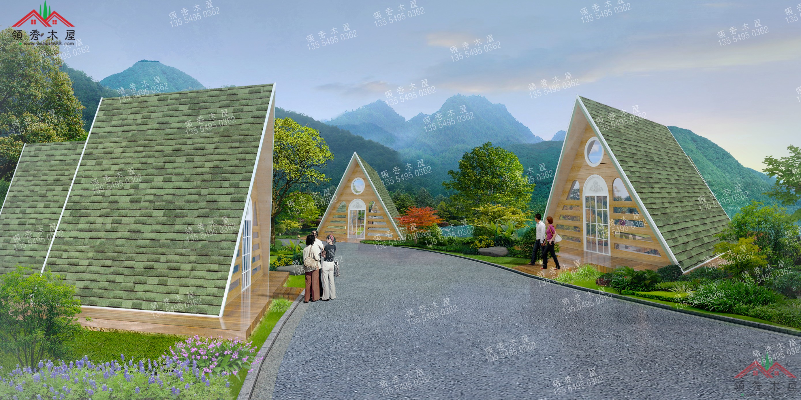 景区住宿三角形小木屋18平米
